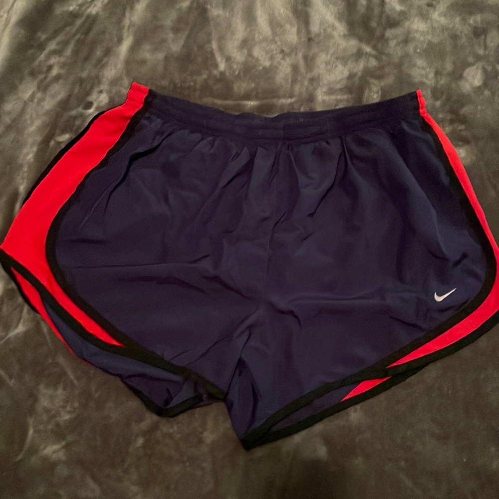 Purple & red Nike shorts